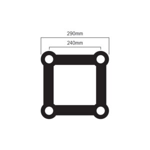 Global Truss F34 PL Stage Black T Piece (4129-35PL-B)