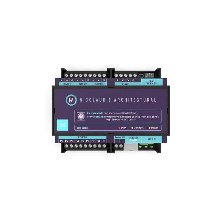 Nicolaudie Architectural DINA-DR2-LITE DIN Rail Lighting Controller