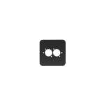 Penn Elcom Single Gang 2 × D-Type Wall Plate, Black (82511-RC)