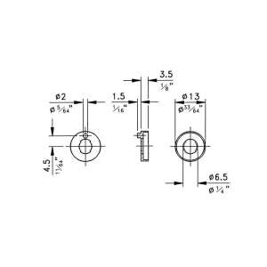 Penn Elcom M6 Slim Cup Washers with Anti-Rotation Peg, Pack of 50 (S1941)