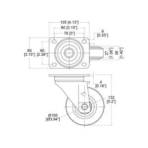 Penn Elcom 100mm Swivel Castor (W0990-V6)