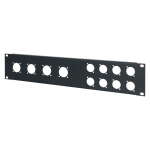 Penn Elcom 2U 19″ Punched Rack Panel, 4 x G + 8 x D Neutrik (R1273MPR/2UK)