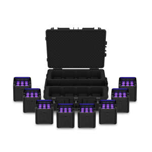 CHAUVET DJ Freedom Par H9 IP Uplighter (Pack of 8) with Freedom Charge 8P Case