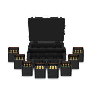 CHAUVET DJ Freedom Par Q9 Uplighter (Pack of 8) with Freedom Charge 8P Case