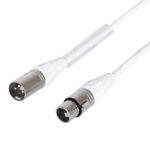 LEDJ 3m 3-Pin Male XLR - 3-Pin Female XLR DMX Cable (White Sheath)
