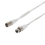 LEDJ 3m 5-Pin Male XLR - 5-Pin Female XLR DMX Cable (White Sheath)