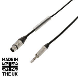 Tourspec 0.25m Neutrik TRS Jack - XLR Female Microphone Cable, Silver