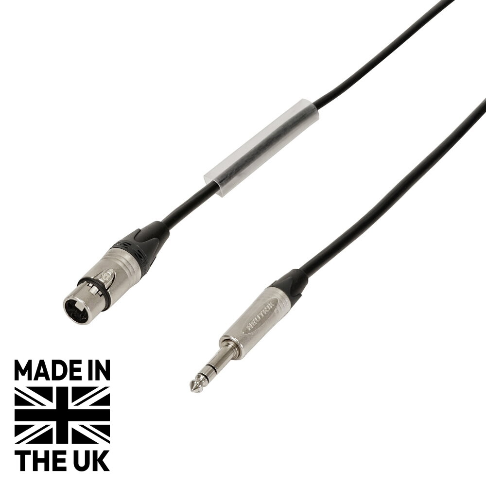 Tourspec 0.25m Neutrik TRS Jack – XLR Female Microphone Cable, Silver Tourspec 0.25m Neutrik TRS Jack - XLR Female Microphone Cable, Silver