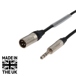 Tourspec 0.25m Neutrik TRS Jack - XLR Male Microphone Cable, Silver