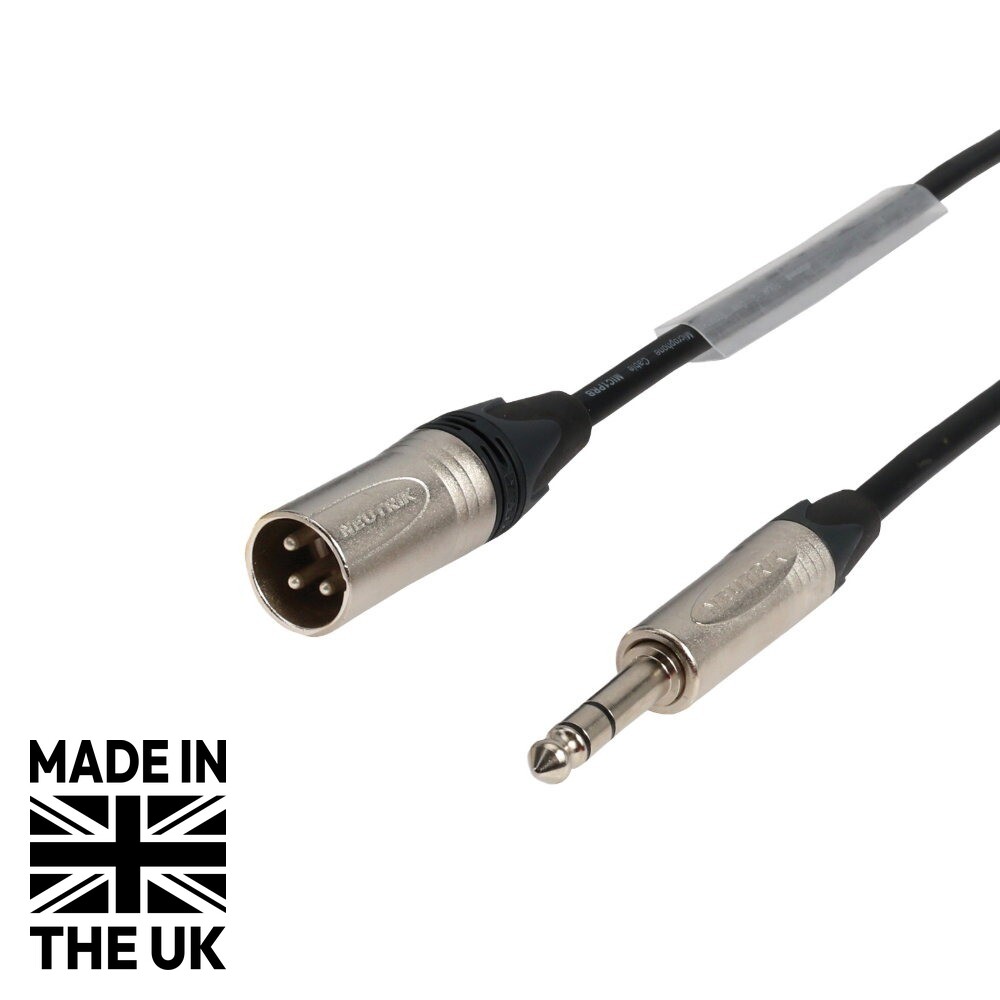 Tourspec 0.25m Neutrik TRS Jack – XLR Male Microphone Cable, Silver Tourspec 0.25m Neutrik TRS Jack - XLR Male Microphone Cable, Silver