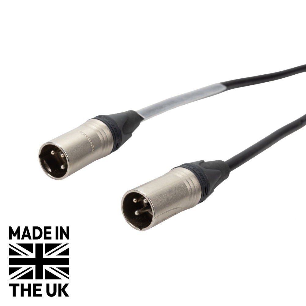Tourspec 2m Neutrik XLR Male-Male Microphone Cable, Silver Tourspec 2m Neutrik XLR Male-Male Microphone Cable, Silver