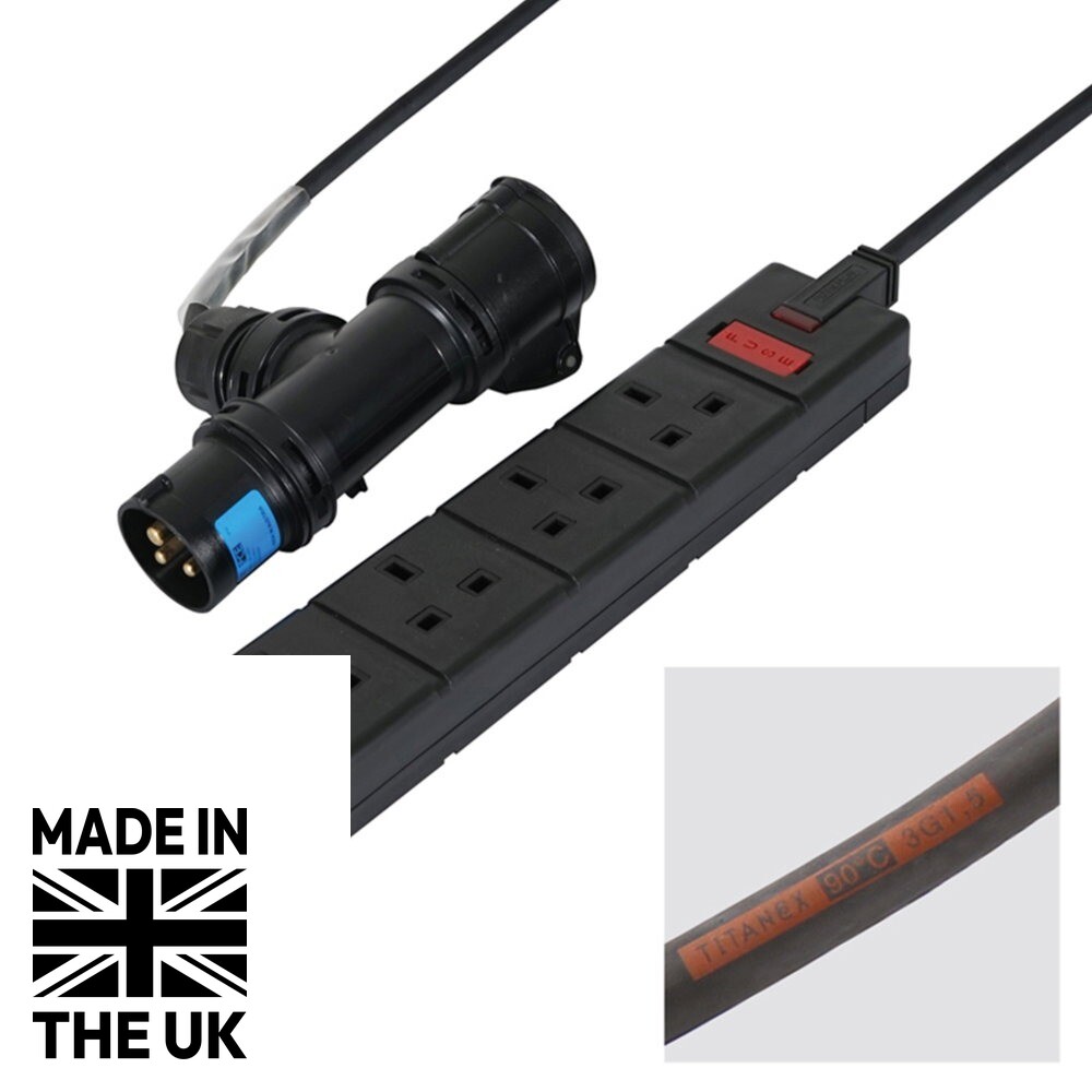 Tourspec 0.35m 16A T-Connect to 4 Way 13A Socket Cable Tourspec 0.35m 16A T-Connect to 4 Way 13A Socket Cable