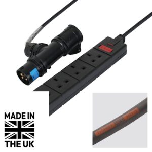 Tourspec 1m 16A T-Connect to 4 Way 13A Socket Cable