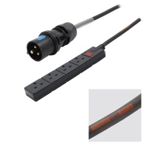 Elumen8 0.35m 16A Plug to 4 Gang 13A Socket Cable