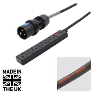 Tourspec 0.35m 16A Plug to 4 Gang 13A Socket Cable