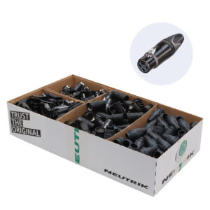 Neutrik XLR 3-Pin Female Socket Black NC3FXX-BAG-D (Pack of 100)