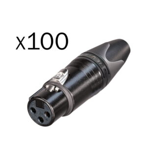 Neutrik XLR 3-Pin Female Socket Black NC3FXX-BAG-D (Pack of 100)