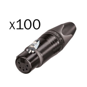 Neutrik XLR 5-Pin Female Socket Black NC5FXX-BAG-D (Pack of 100)