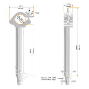 Global Truss 210mm PL Half Coupler Spacer (5055PL)
