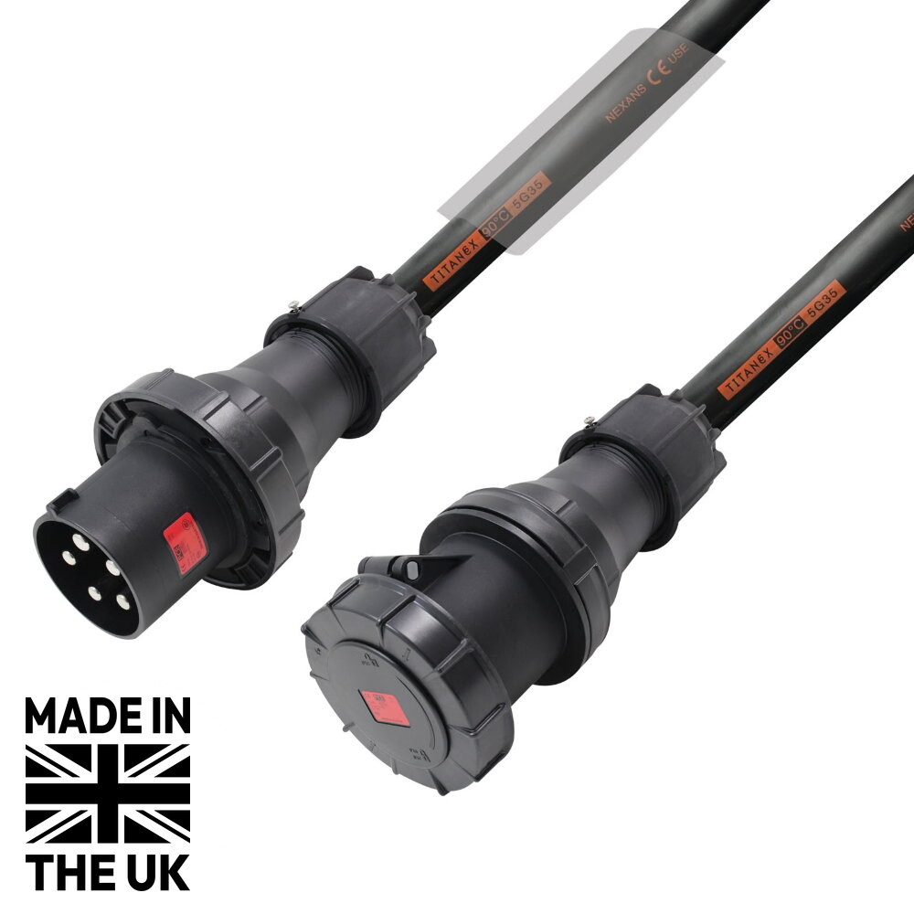 Tourspec 10m 125A Male - 125A Female 3PH 35mm 5C Cable Tourspec 10m 125A Male - 125A Female 3PH 35mm 5C Cable