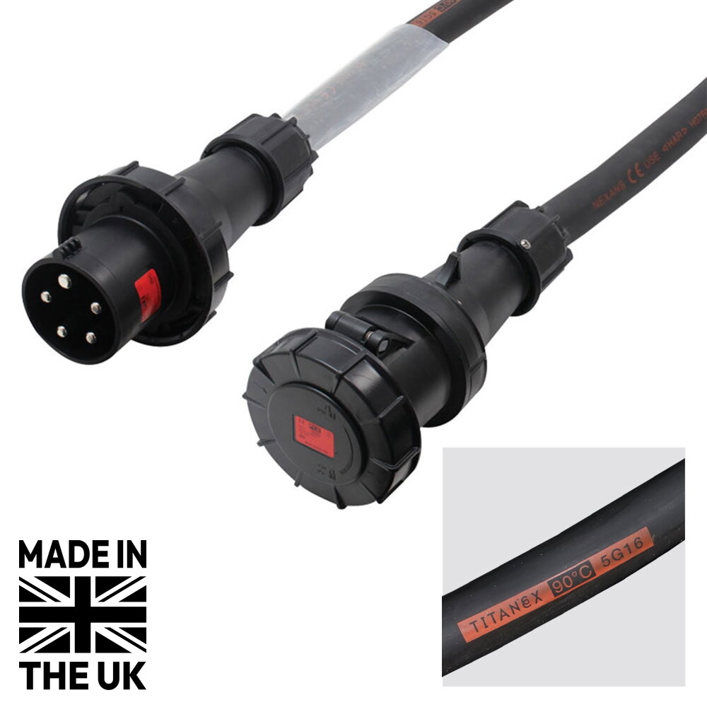 Tourspec 25m 63A Male - 63A Female 3PH 16mm 5C Cable Tourspec 25m 63A Male - 63A Female 3PH 16mm 5C Cable