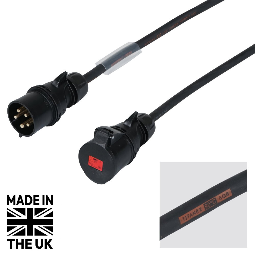 Tourspec 30m 32A Male - 32A Female 3PH 6mm 5C Cable Tourspec 30m 32A Male - 32A Female 3PH 6mm 5C Cable