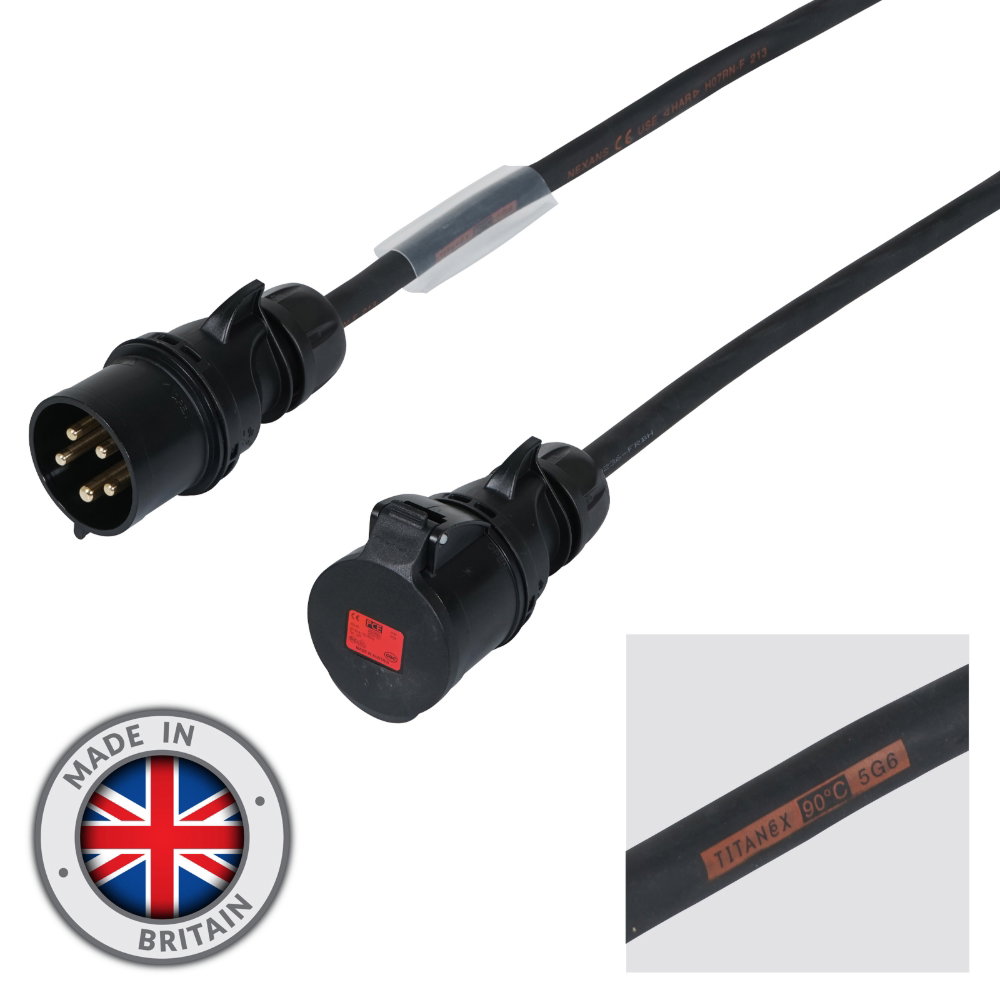 Elumen8 50m 32A Male - 32A Female 3PH 6mm 5C Cable Elumen8 50m 32A Male - 32A Female 3PH 6mm 5C Cable - Image 1