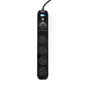 Masterplug 2m 13A Surge Protected 4 Gang with USB SRGLSU42PB-MP