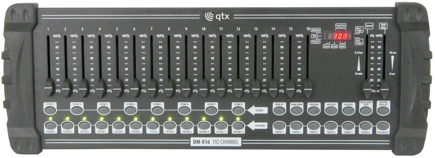 QTX DM-X16 192 Channel DMX controller QTX DM-X16 192 Channel DMX Controller