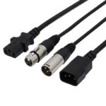 LEDJ 1.5m Combi IEC and 3-Pin XLR DMX Power Cable (CABL173)