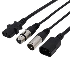 LEDJ 1.5m Combi IEC and 3-Pin XLR DMX Power Cable (CABL173)