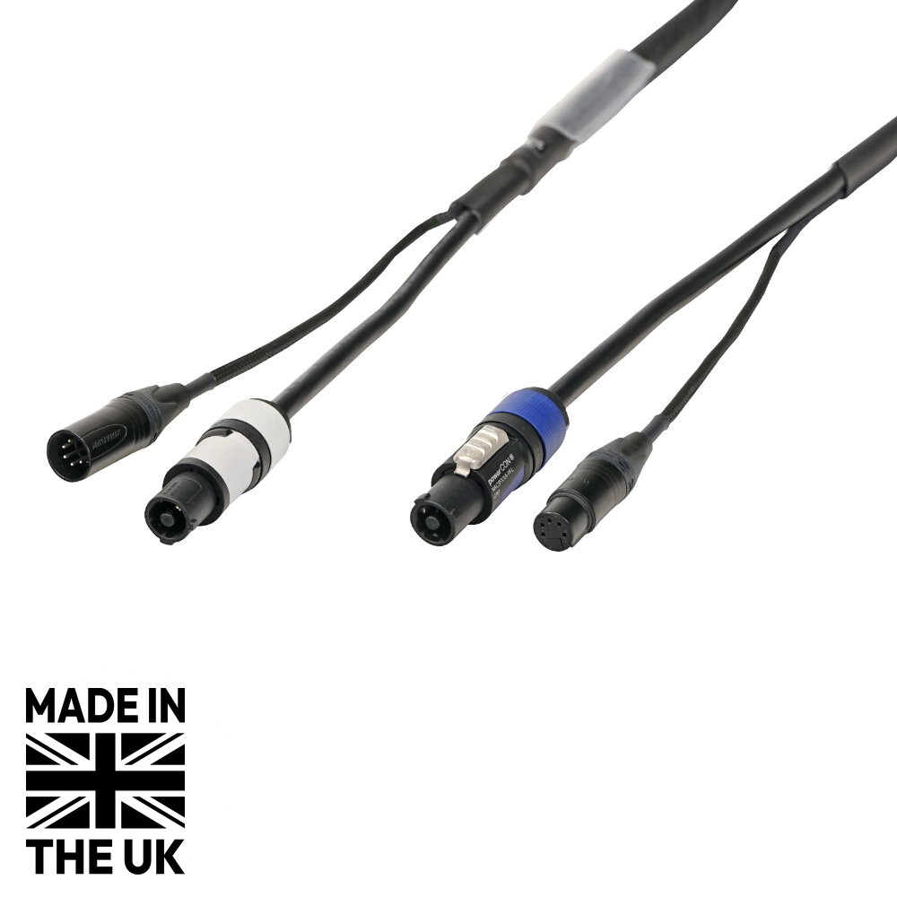 Tourspec 5m Combi 1.5mm Neutrik powerCON / 5-Pin DMX Cable Tourspec 5m Combi powerCON to 5-Pin DMX Cable (CABL2034)