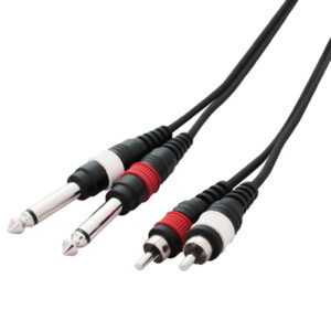 W Audio CABL217 3m 2 x Phono to 2 x 6.35mm Mono Jack Cable