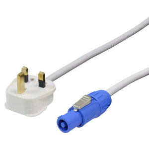 LEDJ 1.25m 13A to Seetronic PowerTwist Power Cable 1.5mm² White Sheath (CABL249)