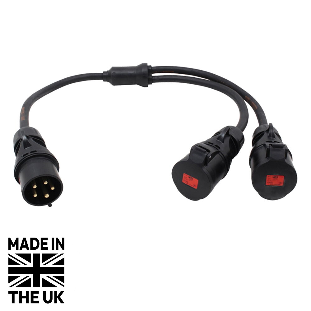 Tourspec Moulded Y Split - 6.0mm 32A 3PH Connectors Tourspec Moulded Y-Split 32A 3PH to 2 x 32A 3PH 6.0mm² (CABL298)