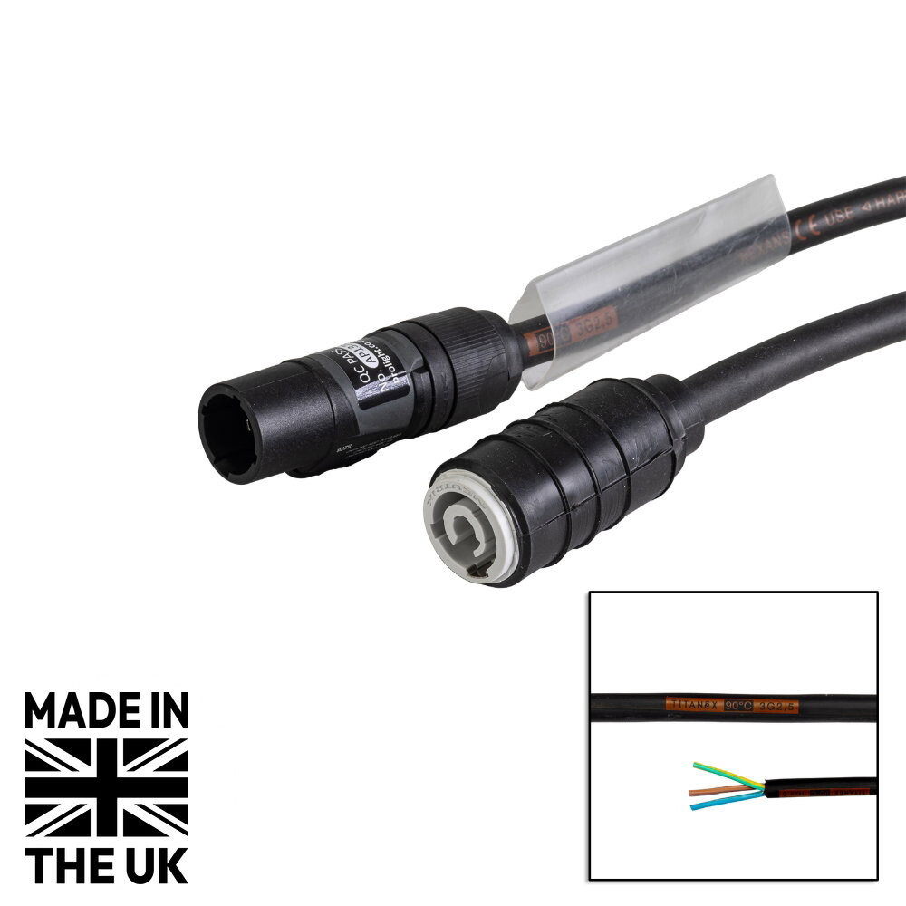 Tourspec 0.5m powerCON B-type Socket to Neutrik powerCON TRUE1 Cable - 2.5mm H07RN-F Tourspec 0.5m powerCON B-Type to Neutrik TRUE1 2.5mm Cable (CABL3500)