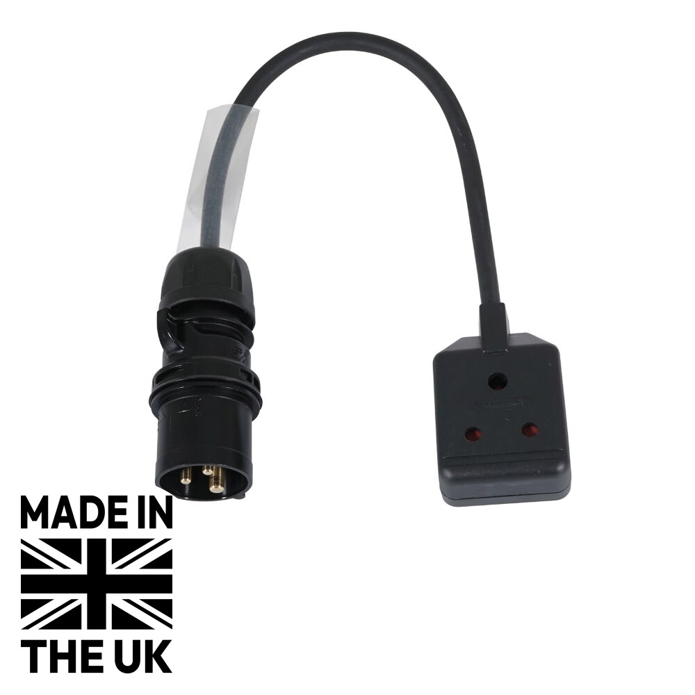 Tourspec 0.35m 1.5mm 16A Male – 15A Female Adaptor Cable Tourspec 0.35m 16A Male to 15A Female 1.5mm Adaptor Cable (CABL424)