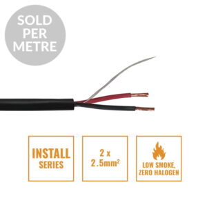 Elumen8 LSZH 2-Core 2 x 2.5mm² Install Speaker Cable Cut Length Black (CABL625PM)