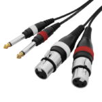 W Audio CABL66 2m Dual Audio Cable - 2 x XLR Female to 2 x 6.35mm Mono Jack