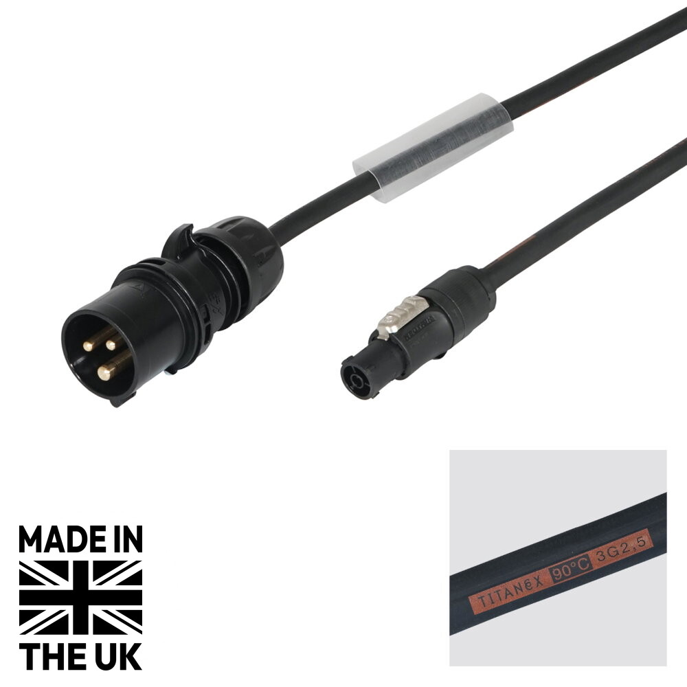 Tourspec 10m 2.5mm 16A Male – powerCON TRUE1 TOP Tourspec 10m 16A Male to powerCON TRUE1 TOP Cable 2.5mm² Titanex (CABL677)