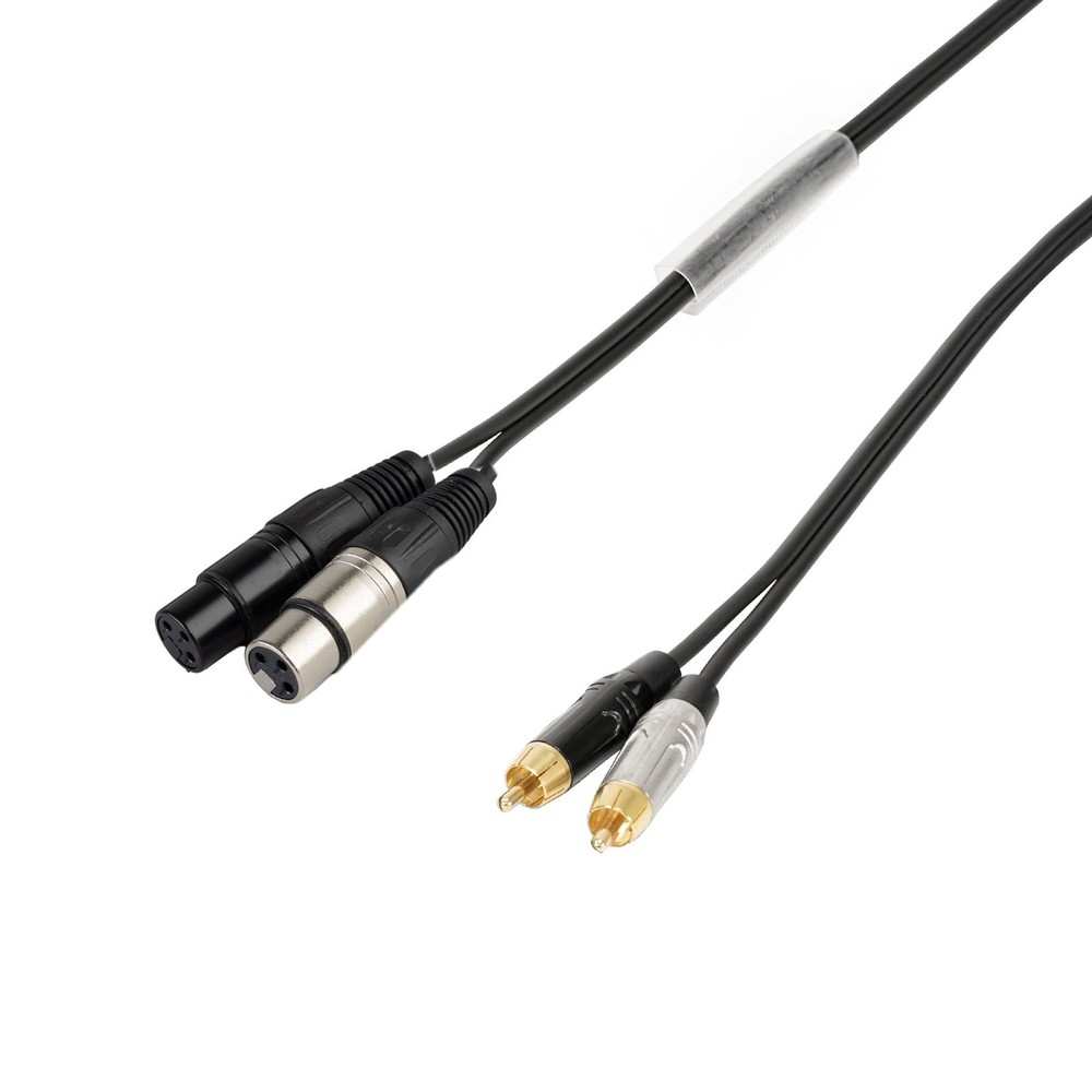 W Audio CABL68 2m Dual Audio Cable - 2 x XLR Female to 2 x Phono (RCA)