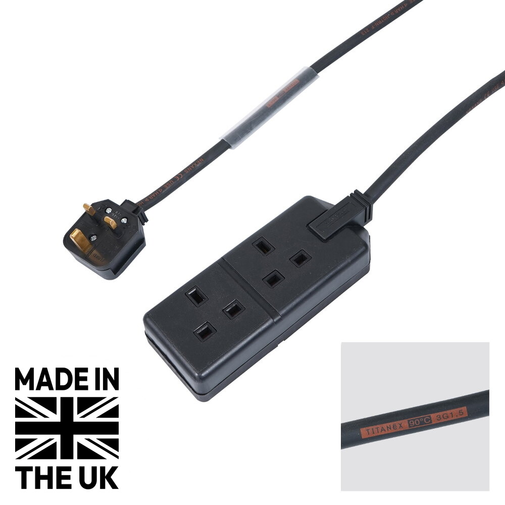 Tourspec 3m 1.5mm 13A Male – 13A 2G Female Extension Cable Tourspec 3m 1.5mm² 13A Male to Twin 13A Female Extension Cable (CABL808)