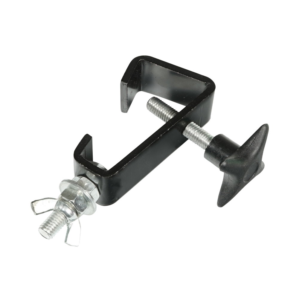 Equinox 16mm G Clamp, Black Equinox 16mm G Clamp Black Steel Hook Clamp 20kg WLL M8 Bolt (CLAM121)