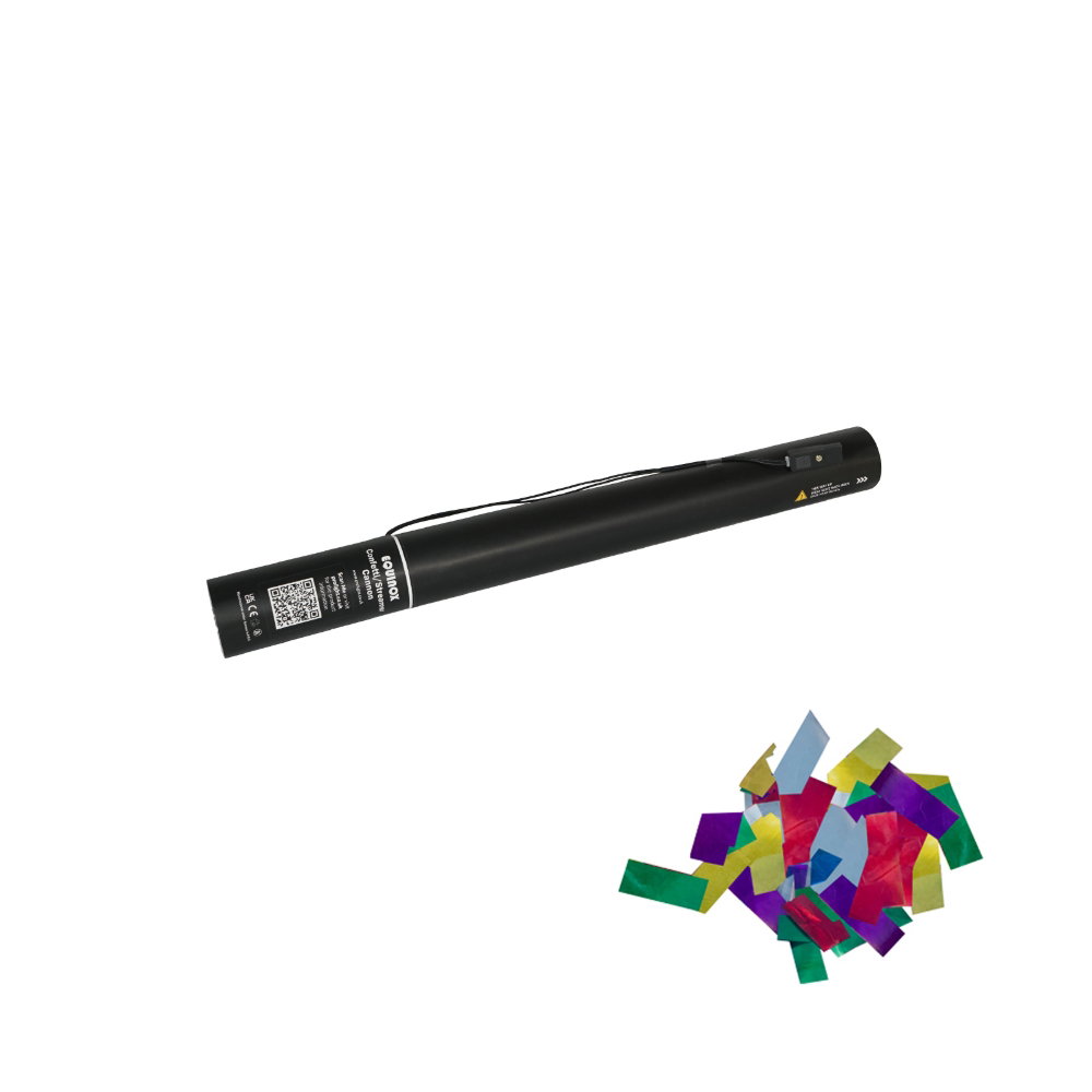 Equinox Electric Confetti Cannon 50cm Multicoloured Metallic Equinox Electric Confetti Cannon 50cm Multicoloured Metallic PVC (CONF50MM)