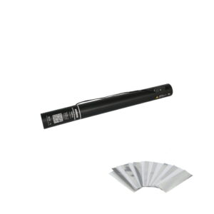 Equinox Electric Confetti Cannon 50cm White and Silver Metallic PVC (CONF50WS)