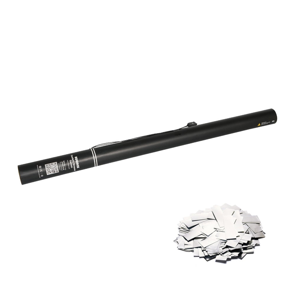 Equinox Electric Confetti Cannon 80cm Silver Metallic Equinox Electric Confetti Cannon 80cm Silver Metallic PVC Pre-Filled (CONF80SI)