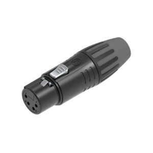 Seetronic SCMF4-B 4-Pin Female XLR Cable Connector Black Zinc Alloy (CONN1048)