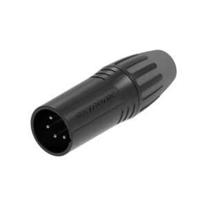 Seetronic SCMM4-B 4-Pin Male XLR Cable Connector Black Zinc Alloy (CONN1049)
