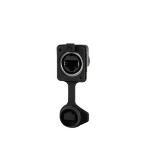 Seetronic SE8FDYH-44 IP65 RJ45 CAT6A Chassis Socket D-Shape Chrome (CONN1470)