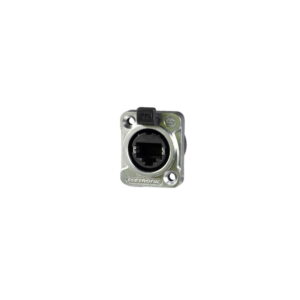 Seetronic SE8FDYH-44 IP65 RJ45 CAT6A Chassis Socket D-Shape Chrome (CONN1470)